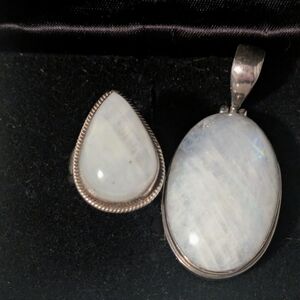 Elegant Silver Moonstone Pendant Set